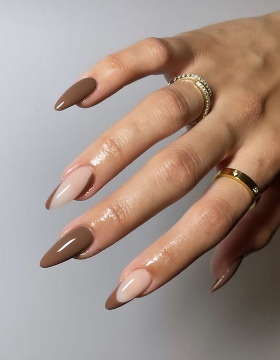 Brown Almond Nails