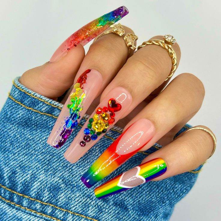 27 Enchanting Rainbow Nail Art Designs To Bring You Joy - 215