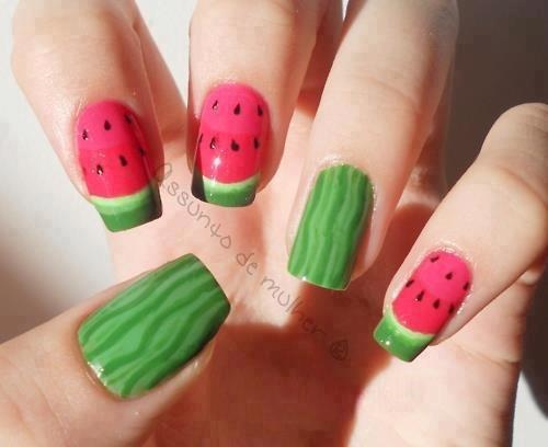 watermelon | Watermelon nail art, Watermelon nails, Watermelon nail designs