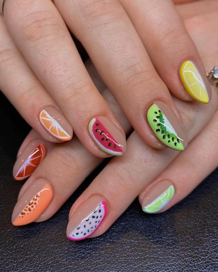 uñas acrilicas de frutas