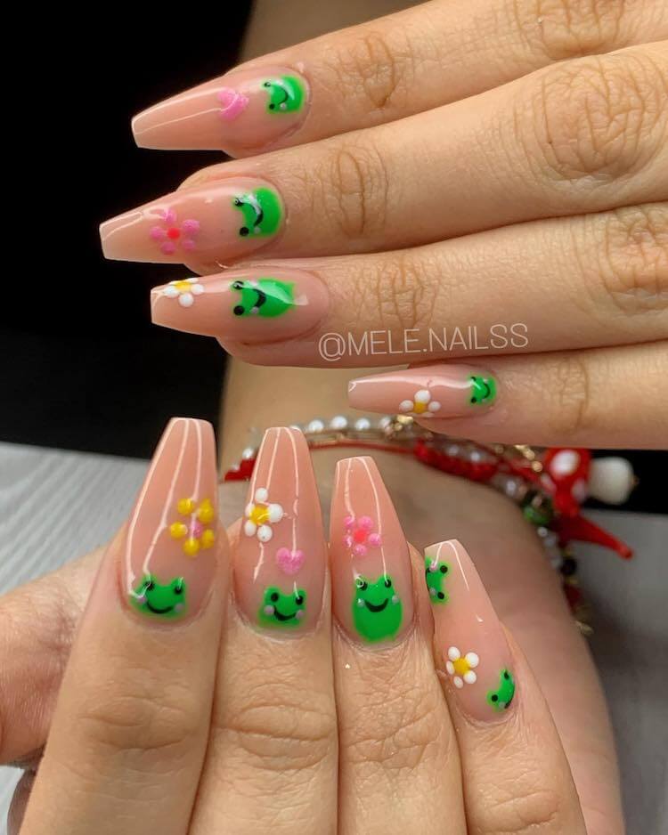 uñas de rana kawaii