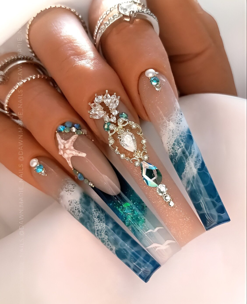 25 Breathtaking Ocean Nail Designs For A Stylish Summer - 183