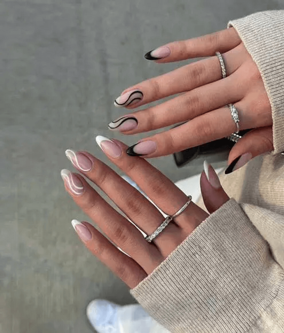 30 Black And White Nails That Are A Huge Hit Right Now - 233