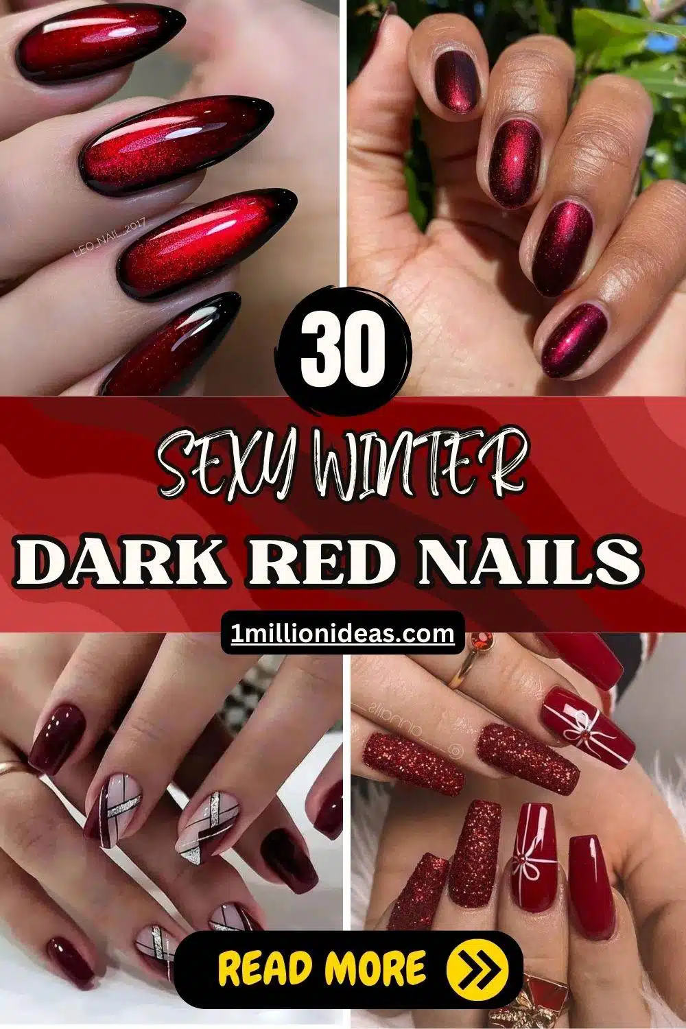 30 Sexy Dark Red Nails Perfect For Winter - 37