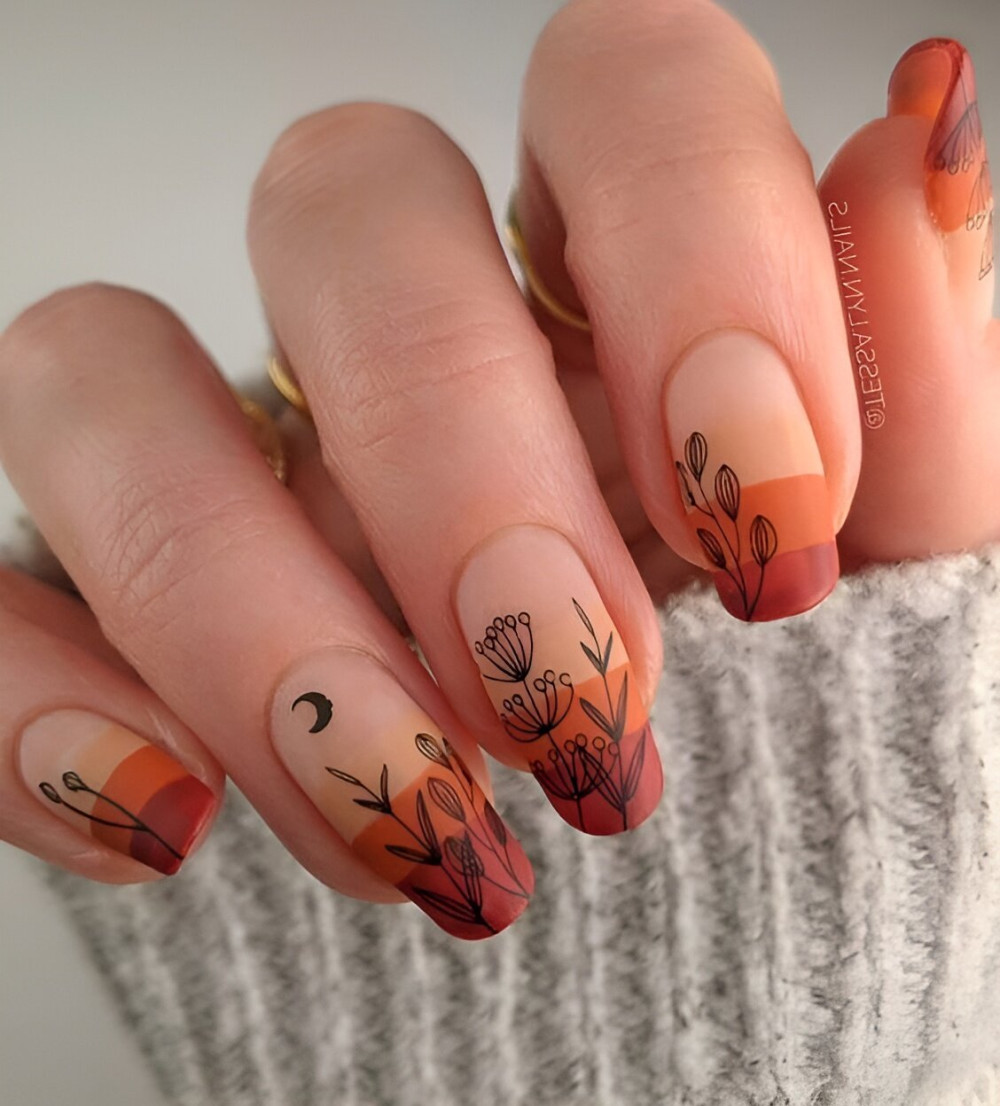 30 Stunning Burnt Orange Nails For A Gorgeous Season - 213