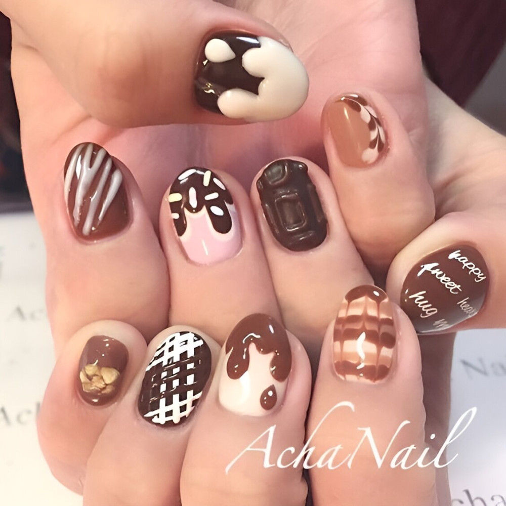 35 Chocolate Nail Art Designs That Are Sweeter Than Candies - 241