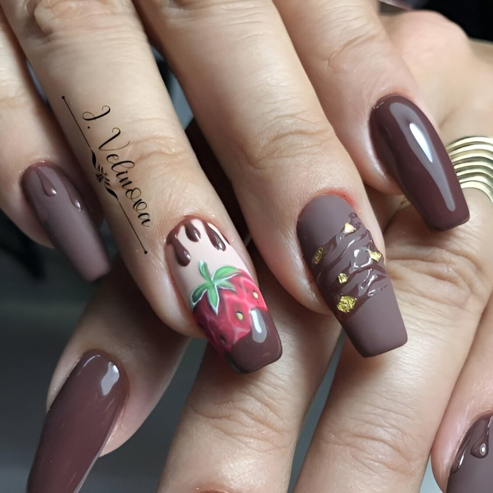 35 Chocolate Nail Art Designs That Are Sweeter Than Candies - 233