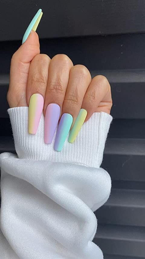 Pretty Matte Pastel Nails