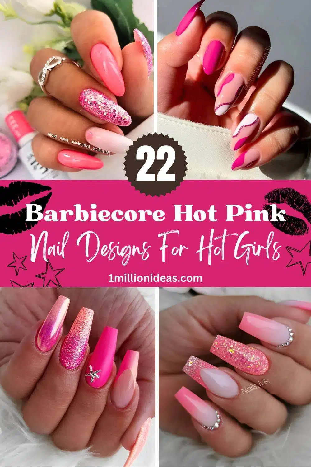 22 Barbiecore Hot Pink Nail Designs For Hot Girls - 143