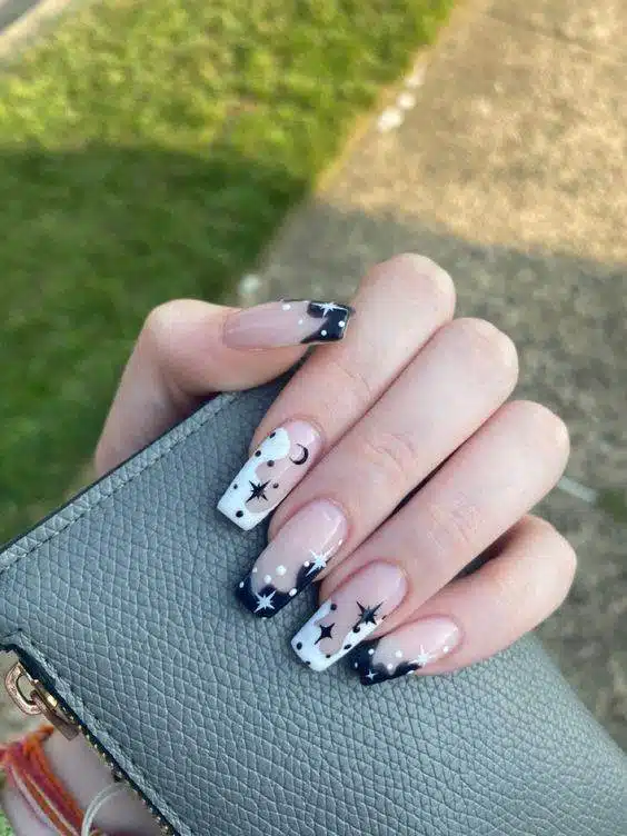 30 Effortlessly Chic Black-And-White Nail Designs So Easy To Copy - 219