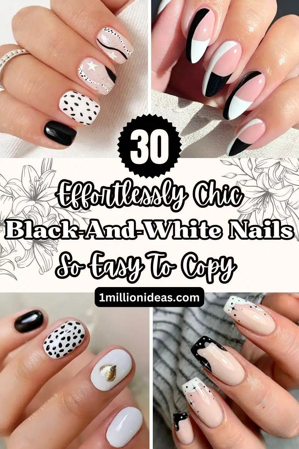 30 Effortlessly Chic Black-And-White Nail Designs So Easy To Copy - 191