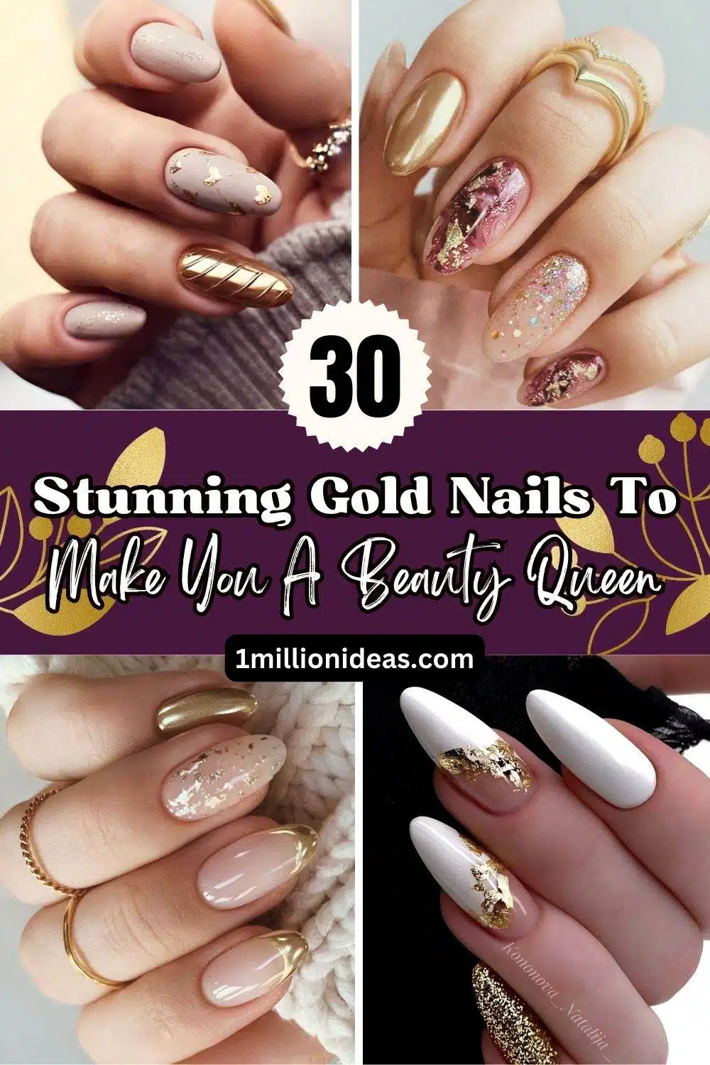 30 Stunning Gold Nails To Make You A Beauty Queen - 191