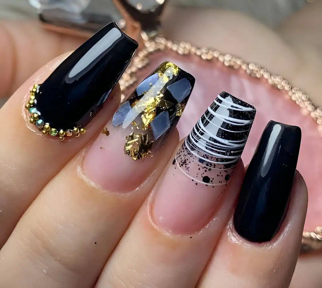 Attention, Beauty Queens: 30 Irresistible Black Acrylic Nail Designs - 193
