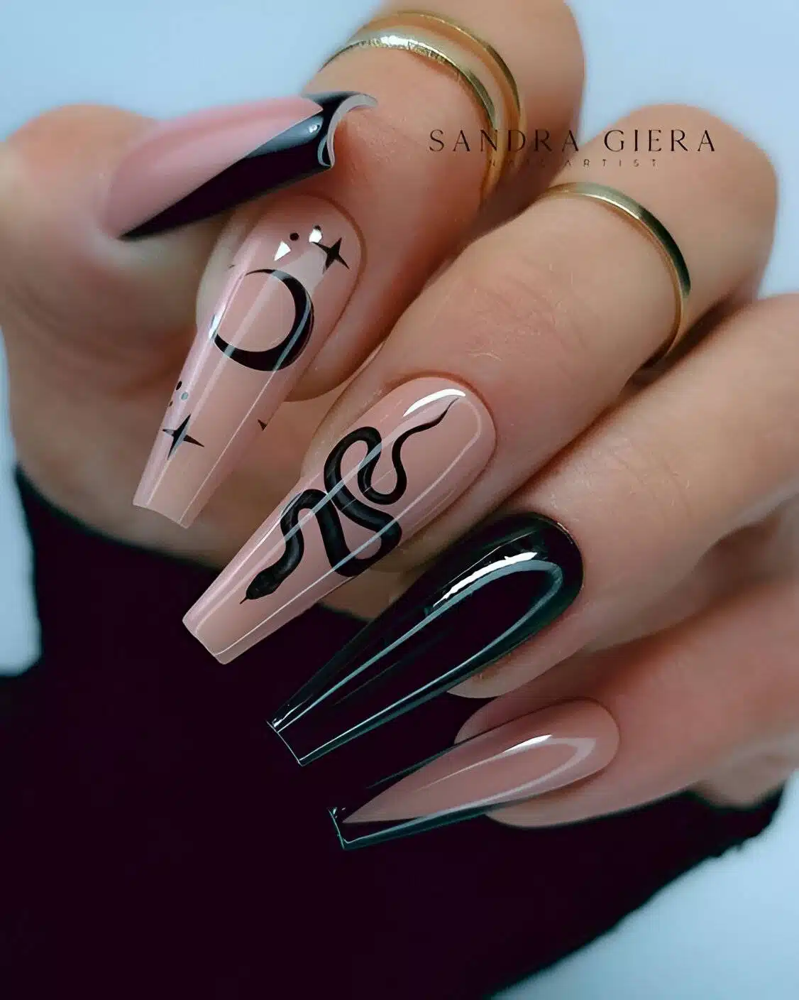 Attention, Beauty Queens: 30 Irresistible Black Acrylic Nail Designs - 215
