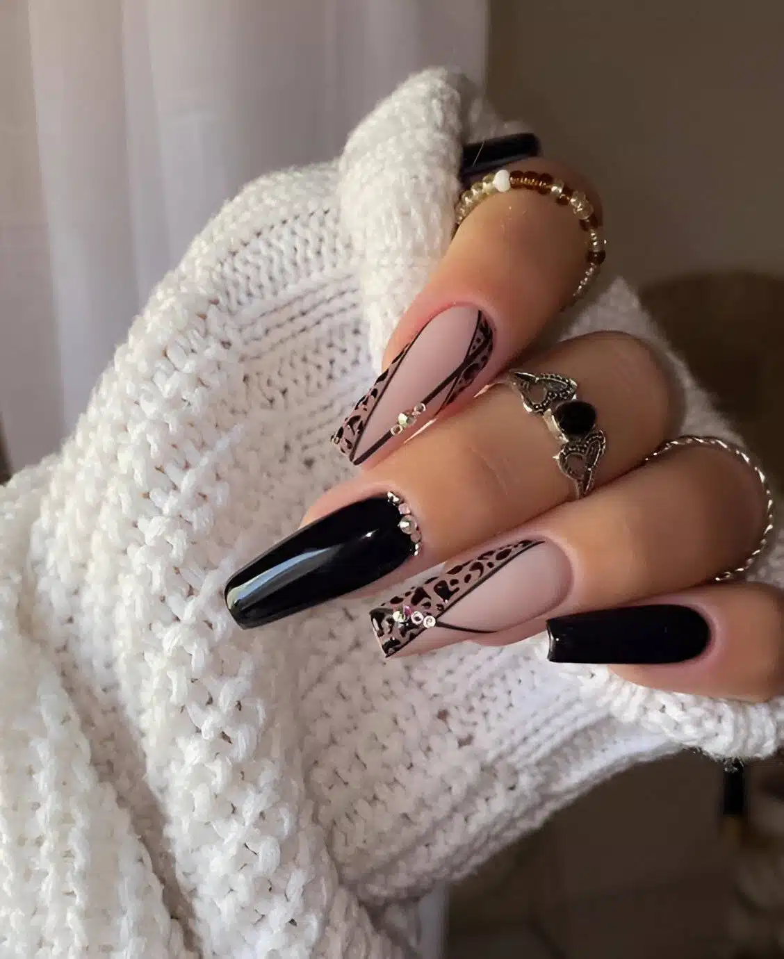 Attention, Beauty Queens: 30 Irresistible Black Acrylic Nail Designs - 217