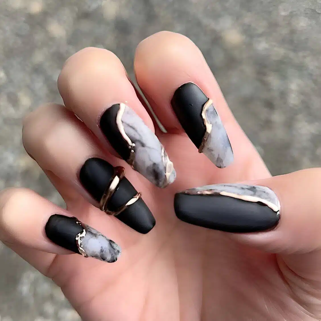 Attention, Beauty Queens: 30 Irresistible Black Acrylic Nail Designs - 223