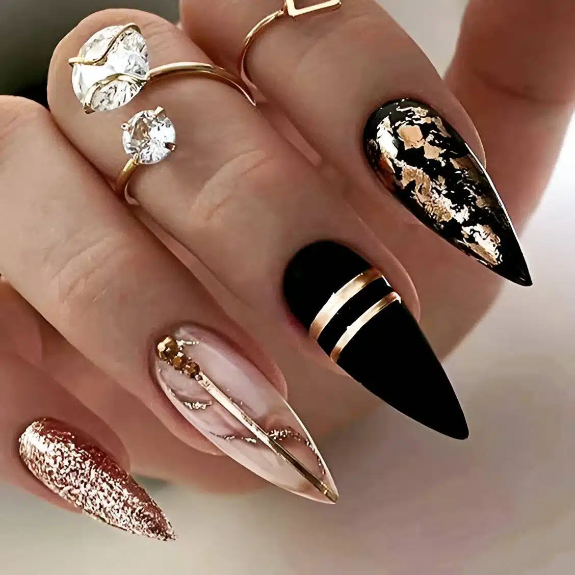 Attention, Beauty Queens: 30 Irresistible Black Acrylic Nail Designs - 227