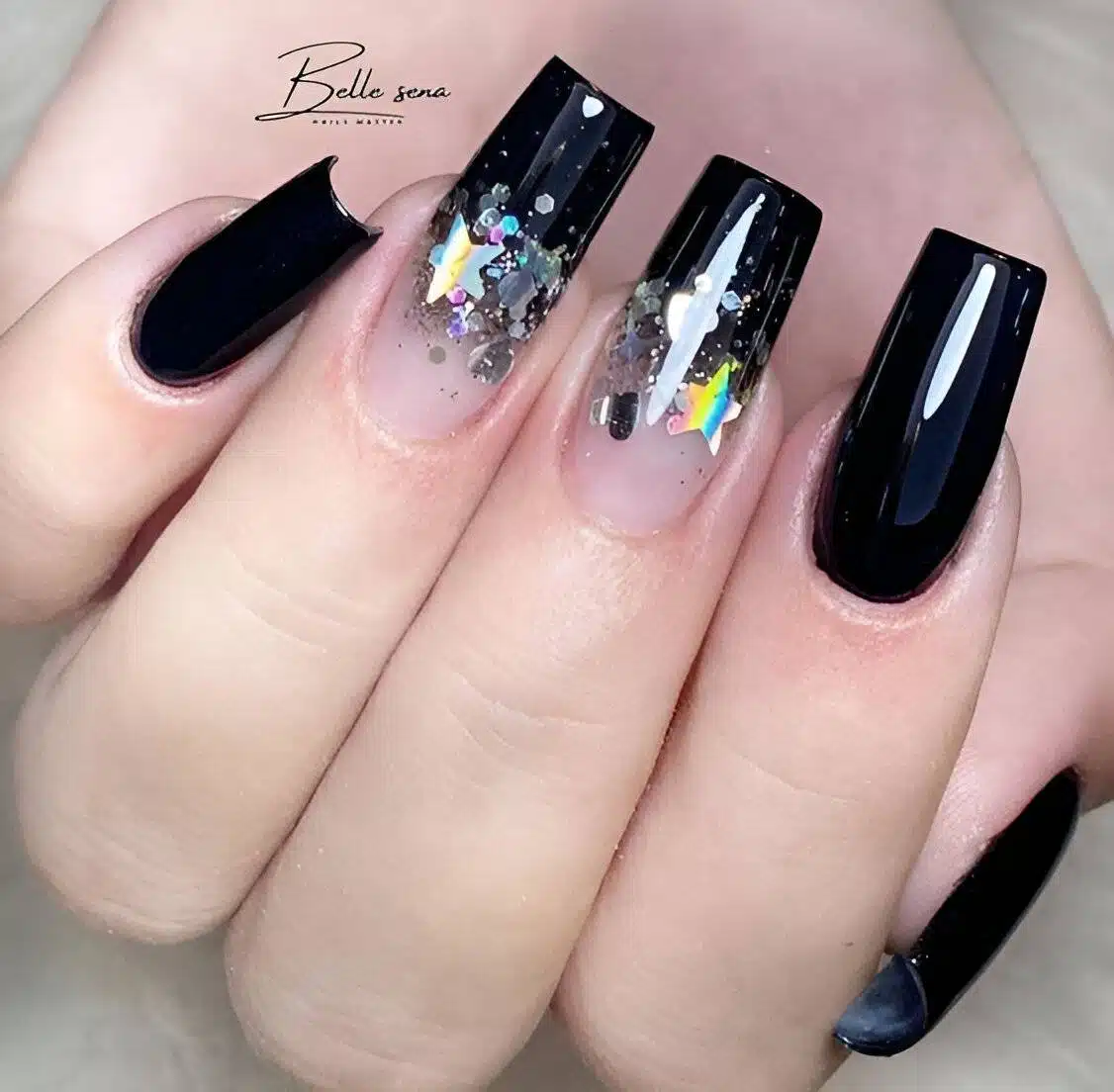 Attention, Beauty Queens: 30 Irresistible Black Acrylic Nail Designs - 195
