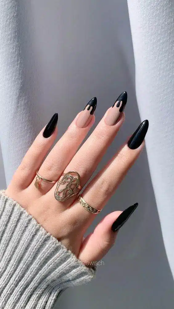Attention, Beauty Queens: 30 Irresistible Black Acrylic Nail Designs - 231