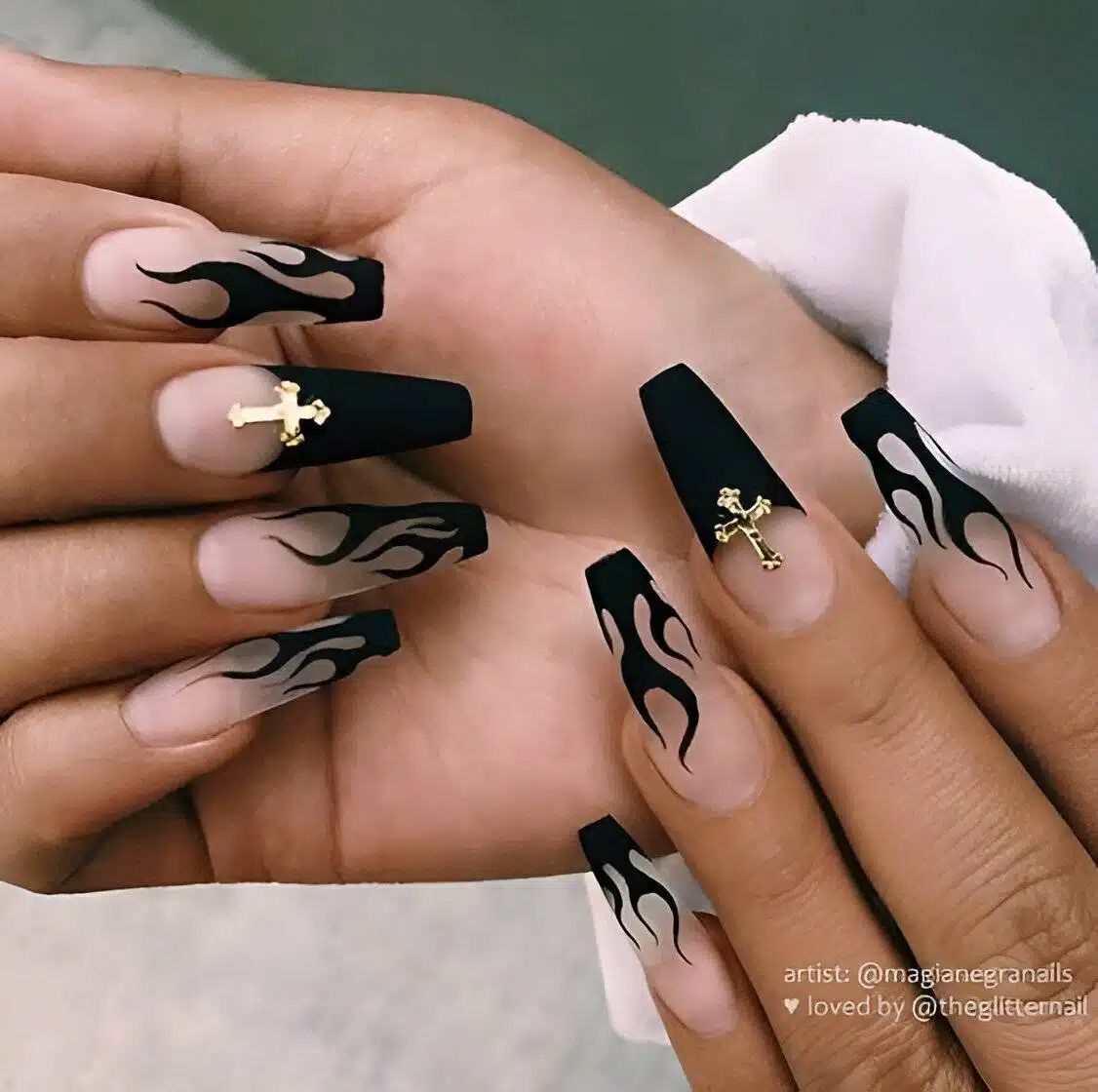Attention, Beauty Queens: 30 Irresistible Black Acrylic Nail Designs - 237