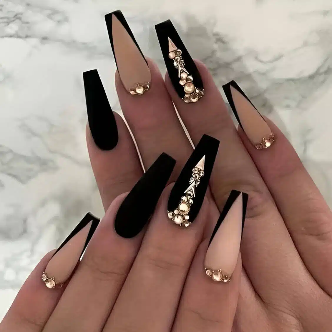 Attention, Beauty Queens: 30 Irresistible Black Acrylic Nail Designs - 249
