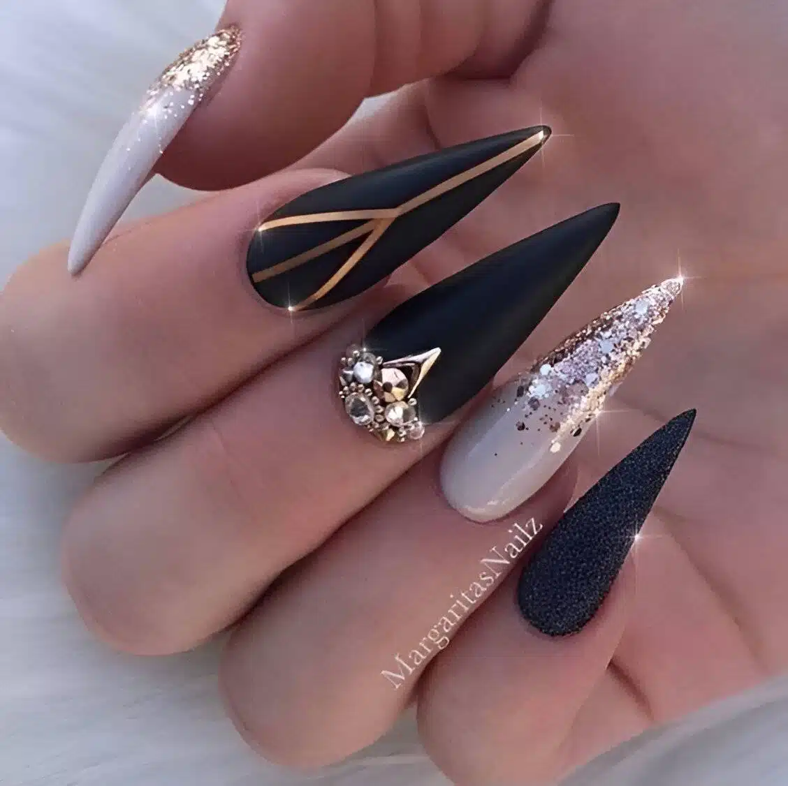 Attention, Beauty Queens: 30 Irresistible Black Acrylic Nail Designs - 207