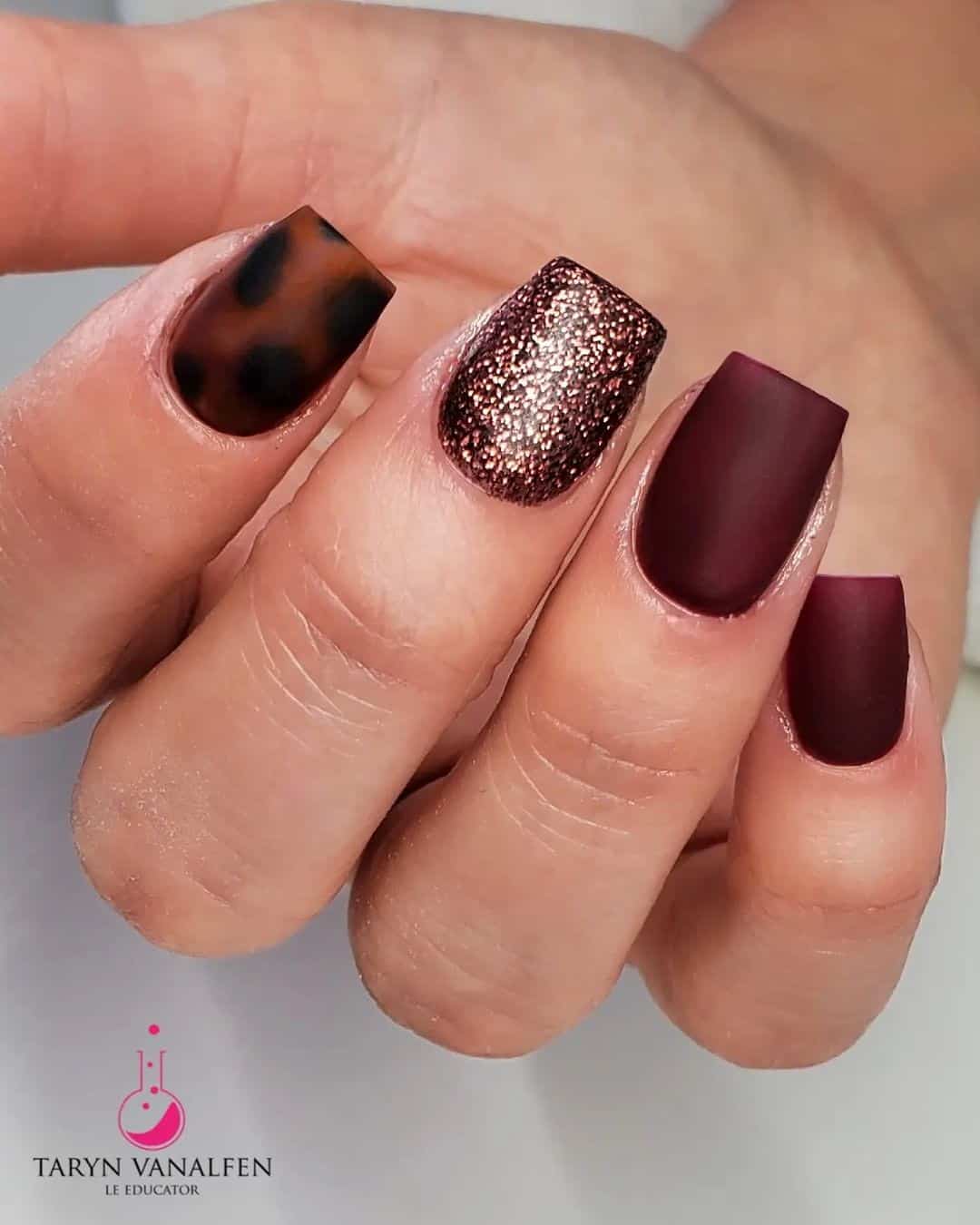 Cute Burgundy Nail Designs