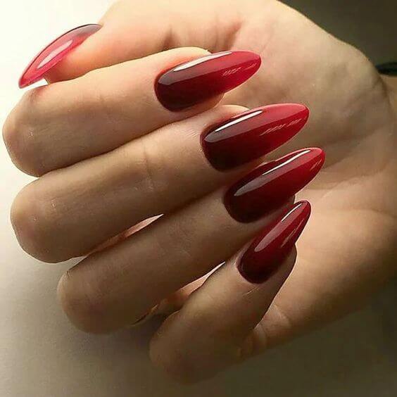 Red Ombre Nails 