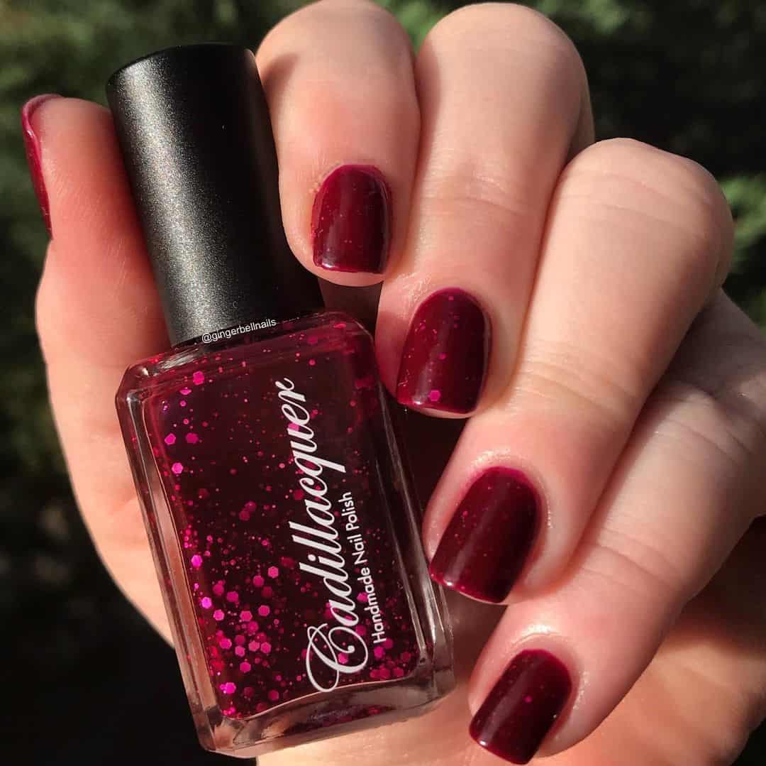 Natural Burgundy Nail Design