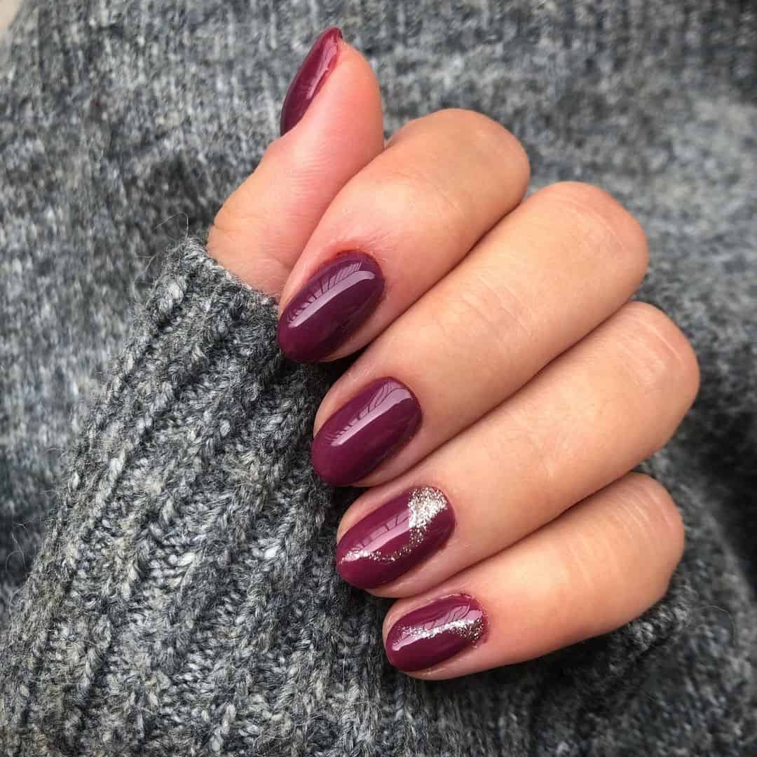 Simple & Cute Burgundy Nail Designs