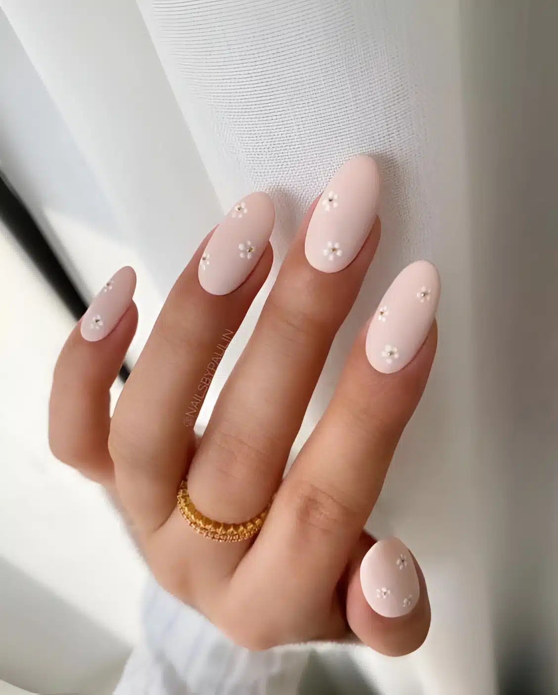Simple Pink And White Nails 8