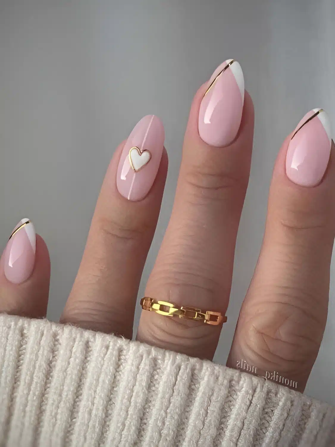 Simple Pink And White Nails 9