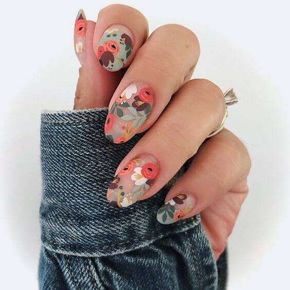 Fall Floral Nails