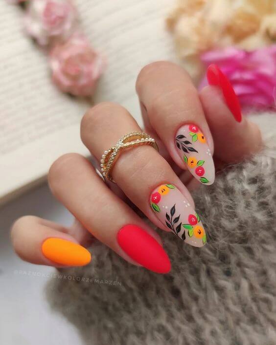 Summer Floral Nails