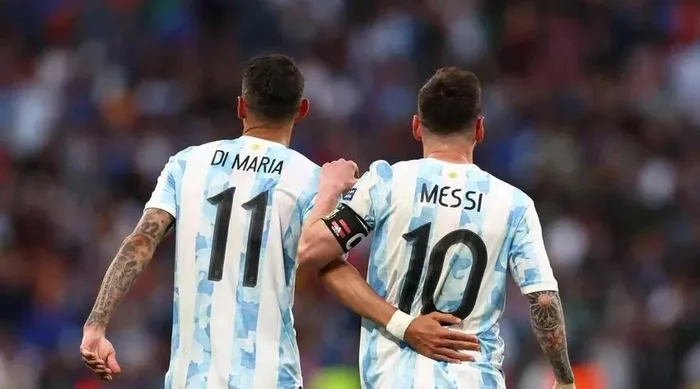  Messi và Di Maria có suất bảo đảm ra sân trong đội hình chính của nhà vô địch thế giới Argentina. Ảnh: GETTY. 