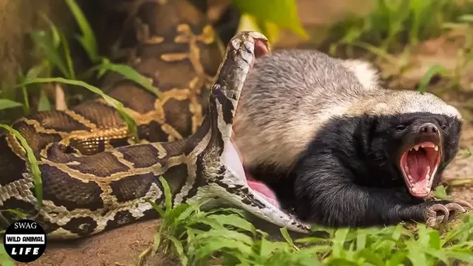 DIOS MÍO ! Honey Badger lucha contra Python hasta su último aliento, pero aún no pudo escapar de la muerte |