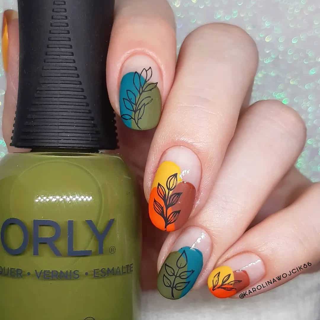 Fall Leaves Nail Designs