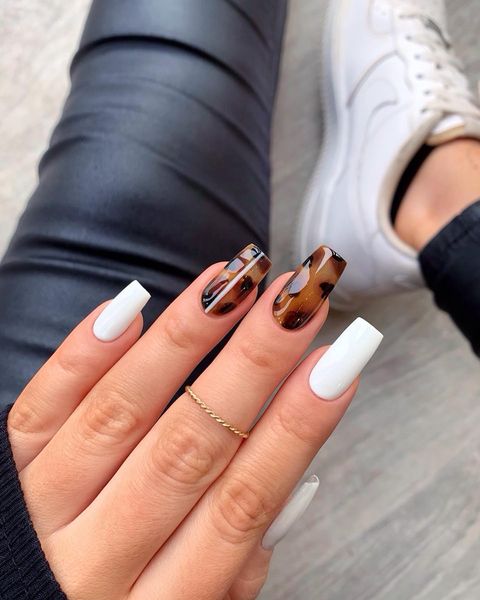 tortoise nails, tortoise nails design, tortoise nails tips, tortoise nail art, tortoise nails ideas, tortoise nails acrylic, white nails, white nails ideas, square nails