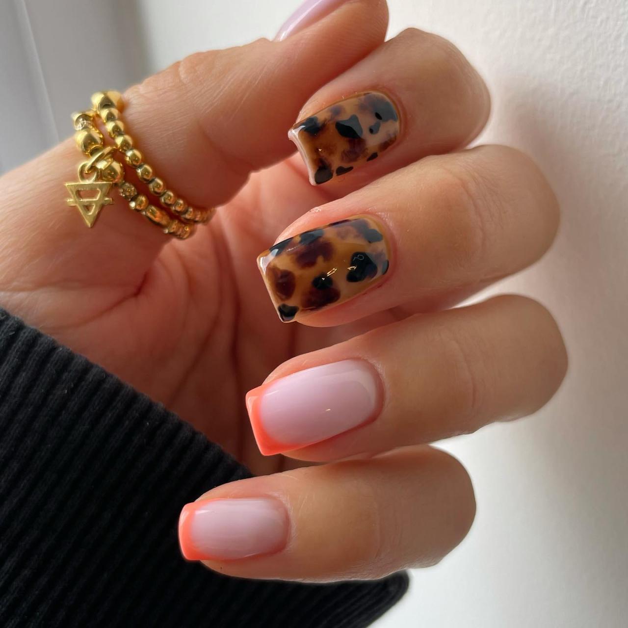 tortoise nails, tortoise nails design, tortoise nails tips, tortoise nail art, tortoise nails ideas, tortoise nails acrylic, tortoise nails french tip, french tip nails, orange nails, square nails