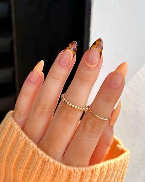 tortoise nails, tortoise nails design, tortoise nails tips, tortoise nail art, tortoise nails ideas, tortoise nails acrylic, orange nails, french tip nails, tortoise nails french tip, cuff nails