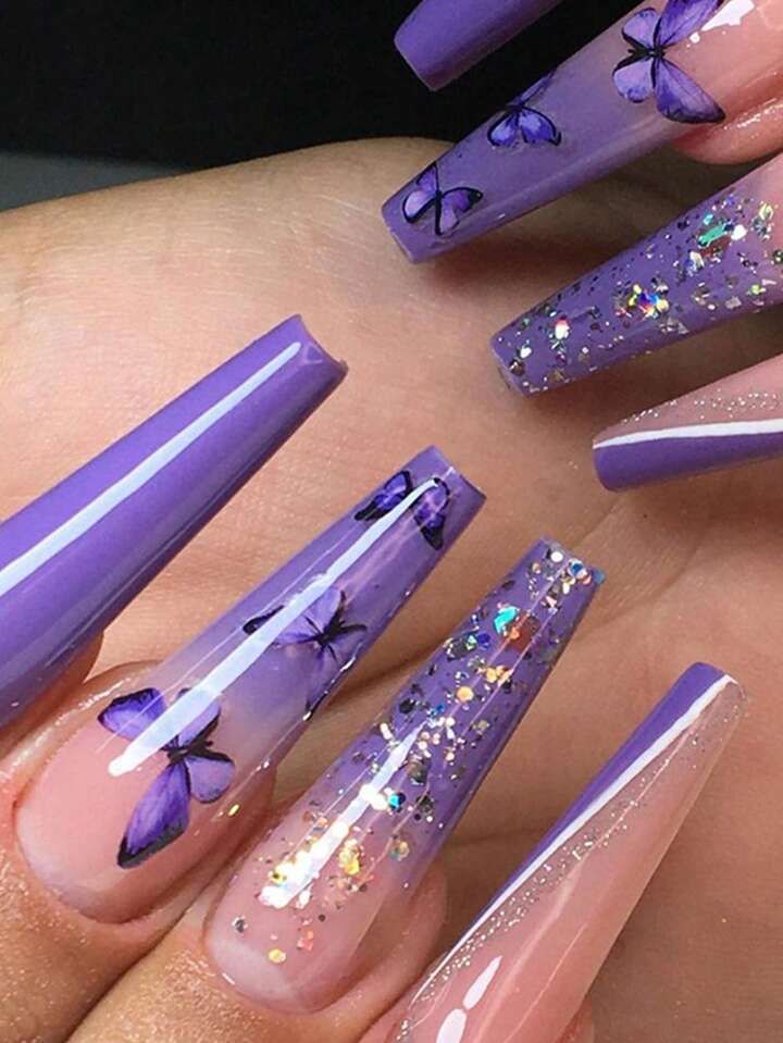 Purple Valentine Nail Designs