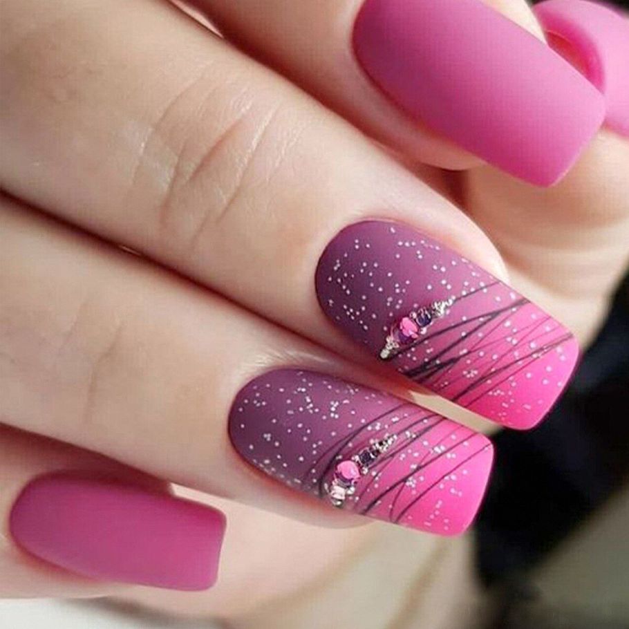 Purple Valentine Nail Designs