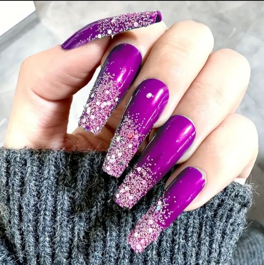 Purple Valentine Nail Designs