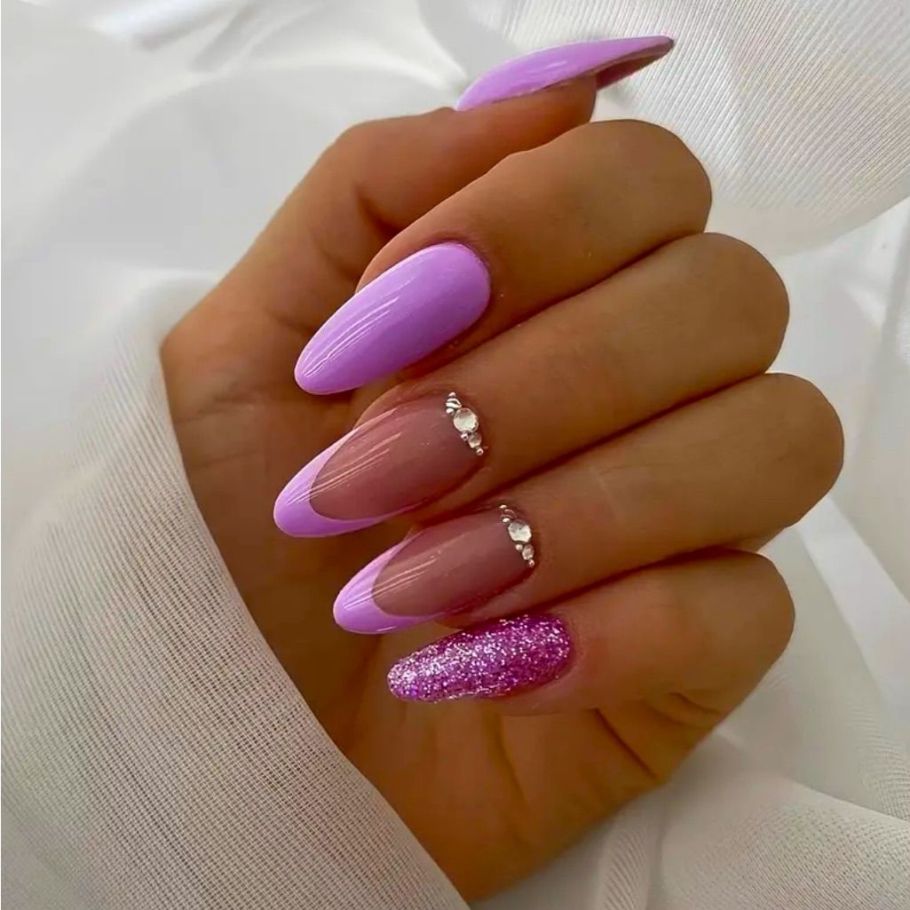 Purple Valentine Nail Designs