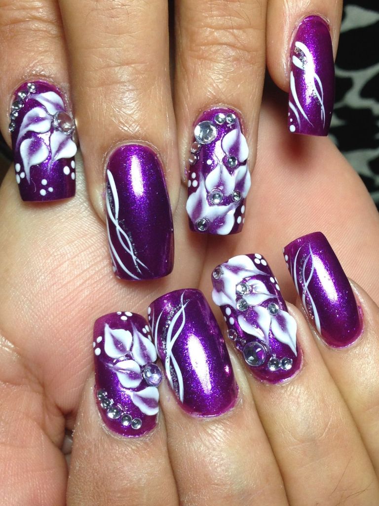 Purple Spring Nails Designs