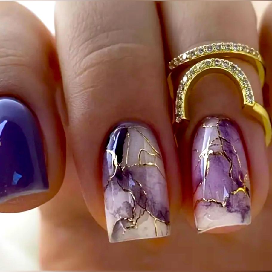 Purple Spring Nails Designs