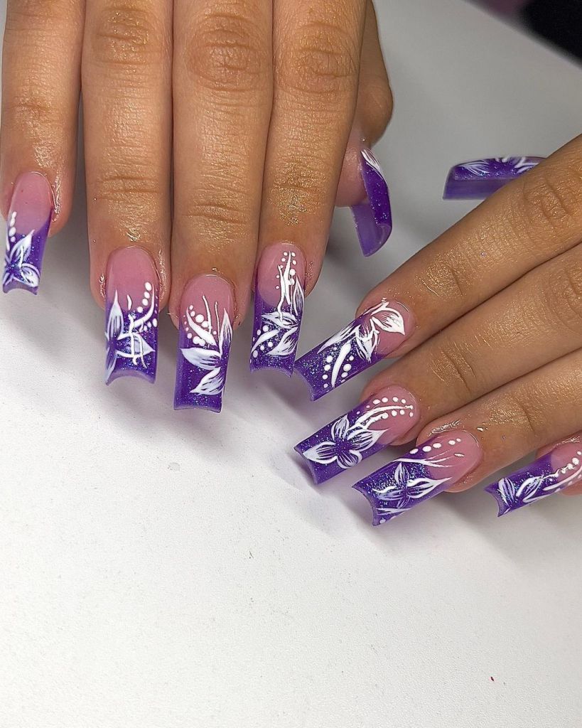 Purple Spring Nails Designs