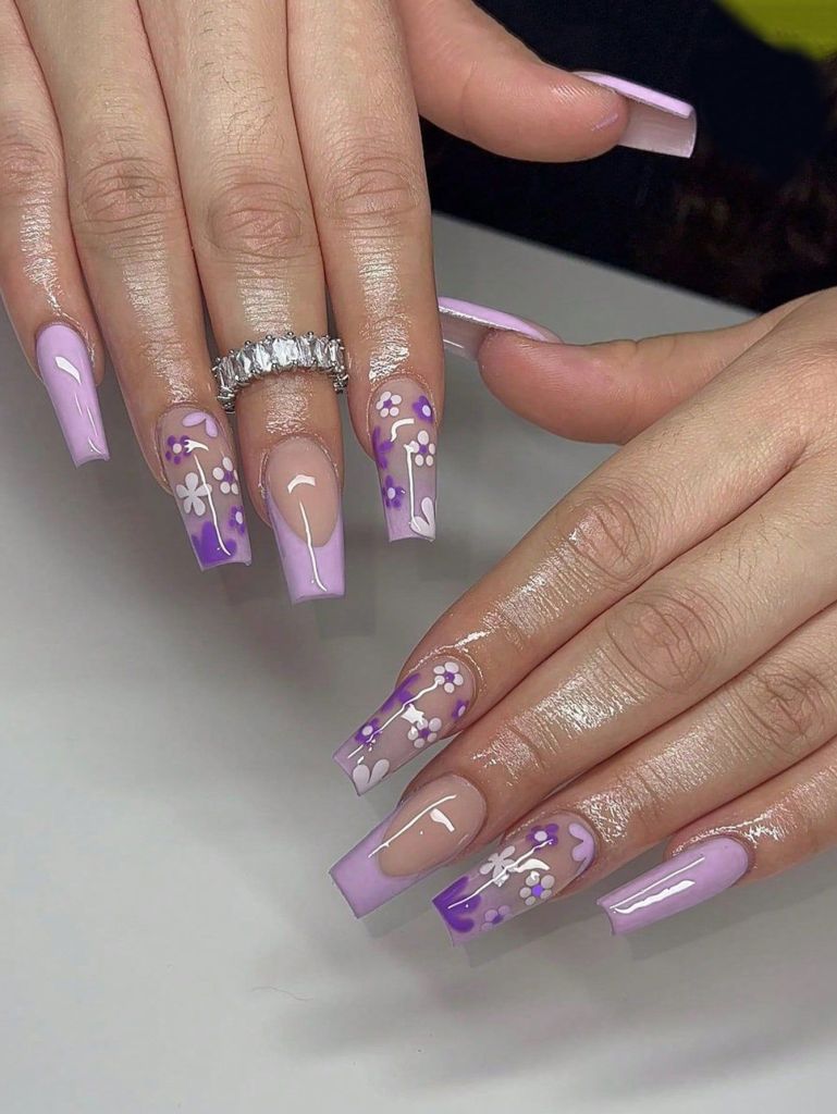 Purple Spring Nails Designs