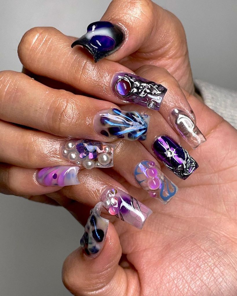 Purple Spring Nails Designs