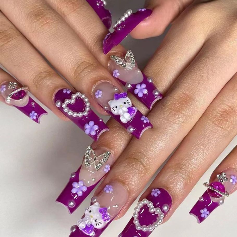 Purple Spring Nails Designs